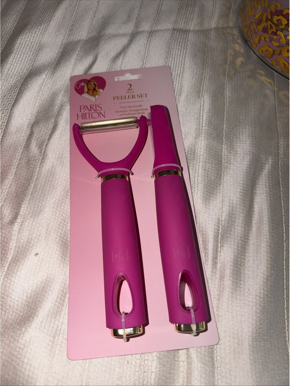Paris Hilton Popstar PINK Peeler Set - Kitchen Gadget - Straight & Julienne NEW